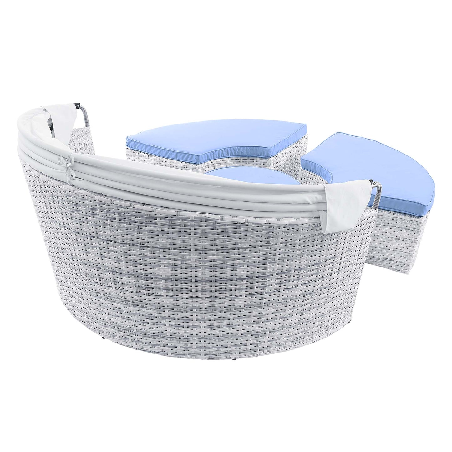 Modway Outlet Scottsdale Canopy Outdoor Patio Daybed by Modway  Outdoor Furniture Furniture Light Gray Light Blue - EEI-4442-LGR-LBU