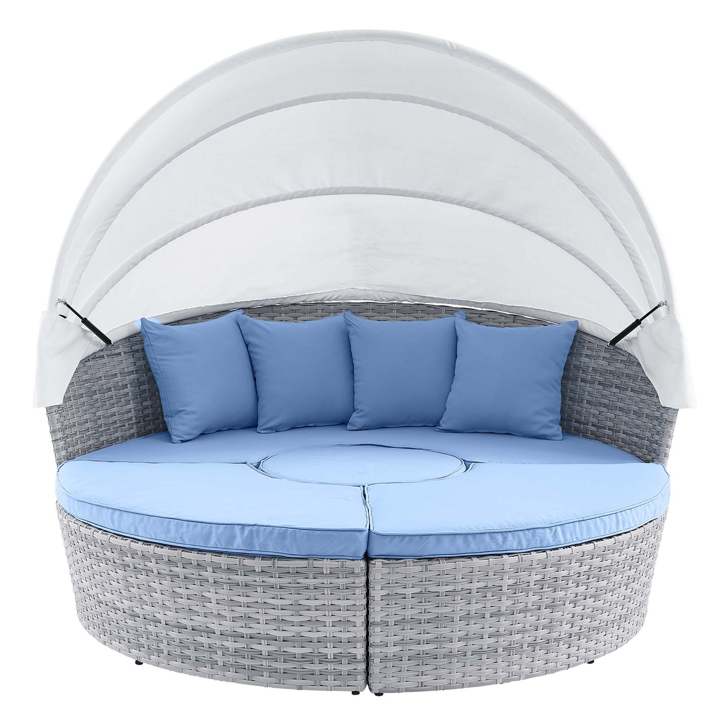 Modway Outlet Scottsdale Canopy Outdoor Patio Daybed by Modway  Outdoor Furniture Furniture Light Gray Light Blue - EEI-4442-LGR-LBU