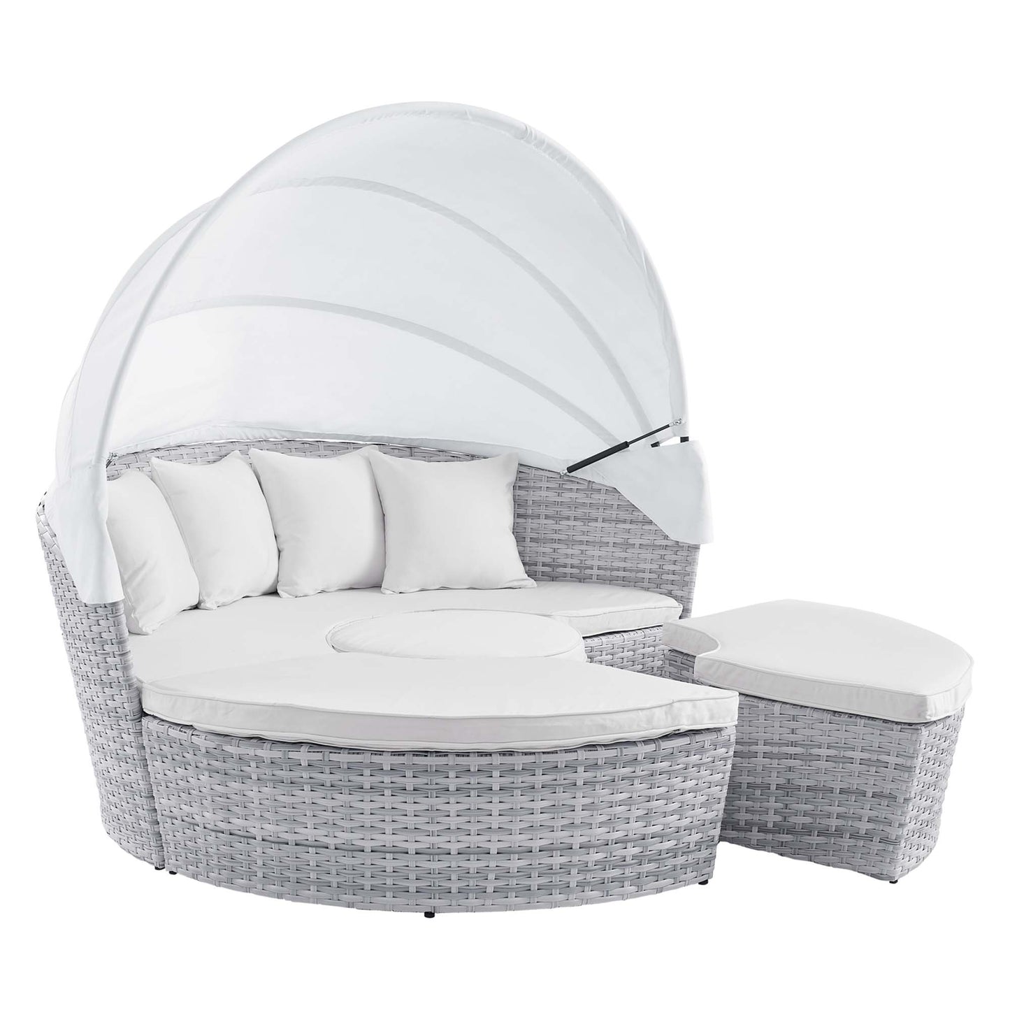 Modway Outlet Scottsdale Canopy Outdoor Patio Daybed by Modway  Outdoor Furniture Furniture Light Gray White - EEI-4442-LGR-WHI