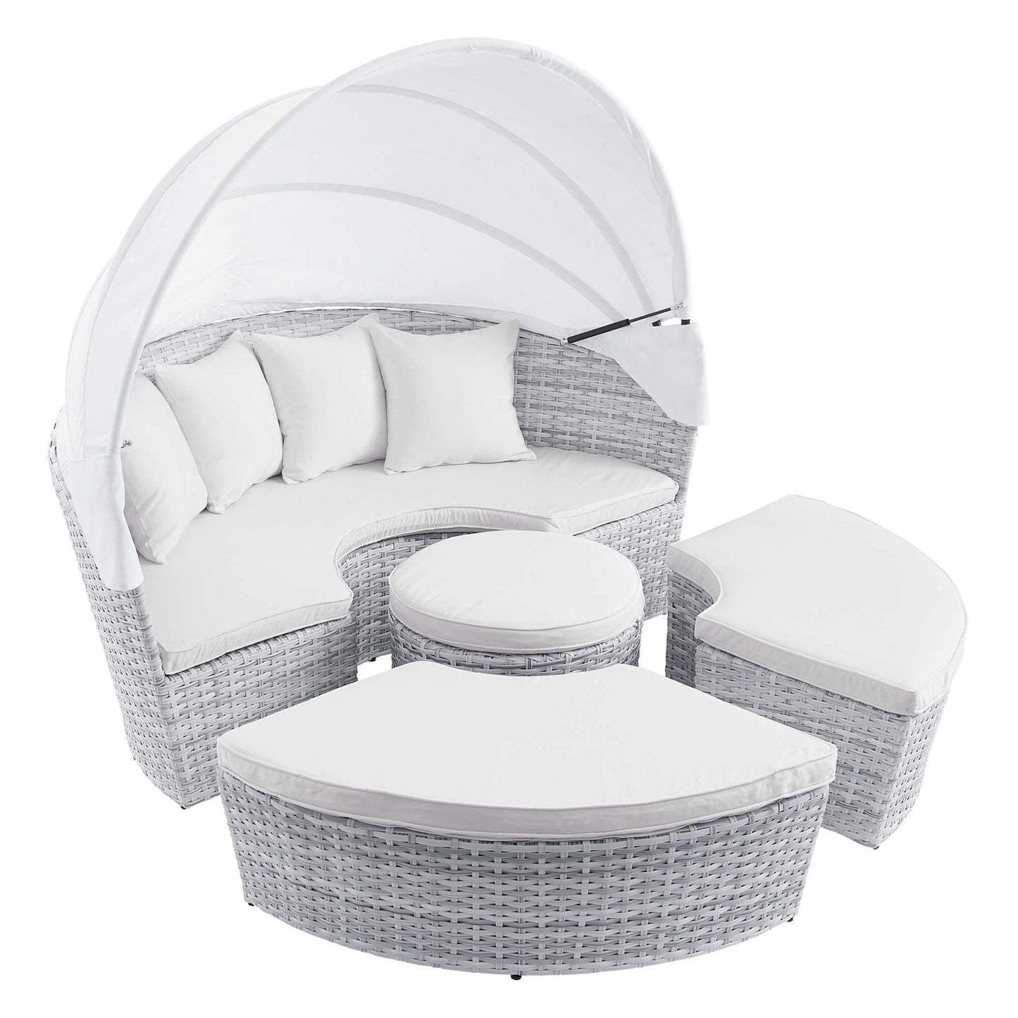 Modway Outlet Scottsdale Canopy Outdoor Patio Daybed by Modway  Outdoor Furniture Furniture Light Gray White - EEI-4442-LGR-WHI