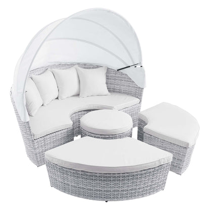 Modway Outlet Scottsdale Canopy Outdoor Patio Daybed by Modway  Outdoor Furniture Furniture Light Gray White - EEI-4442-LGR-WHI
