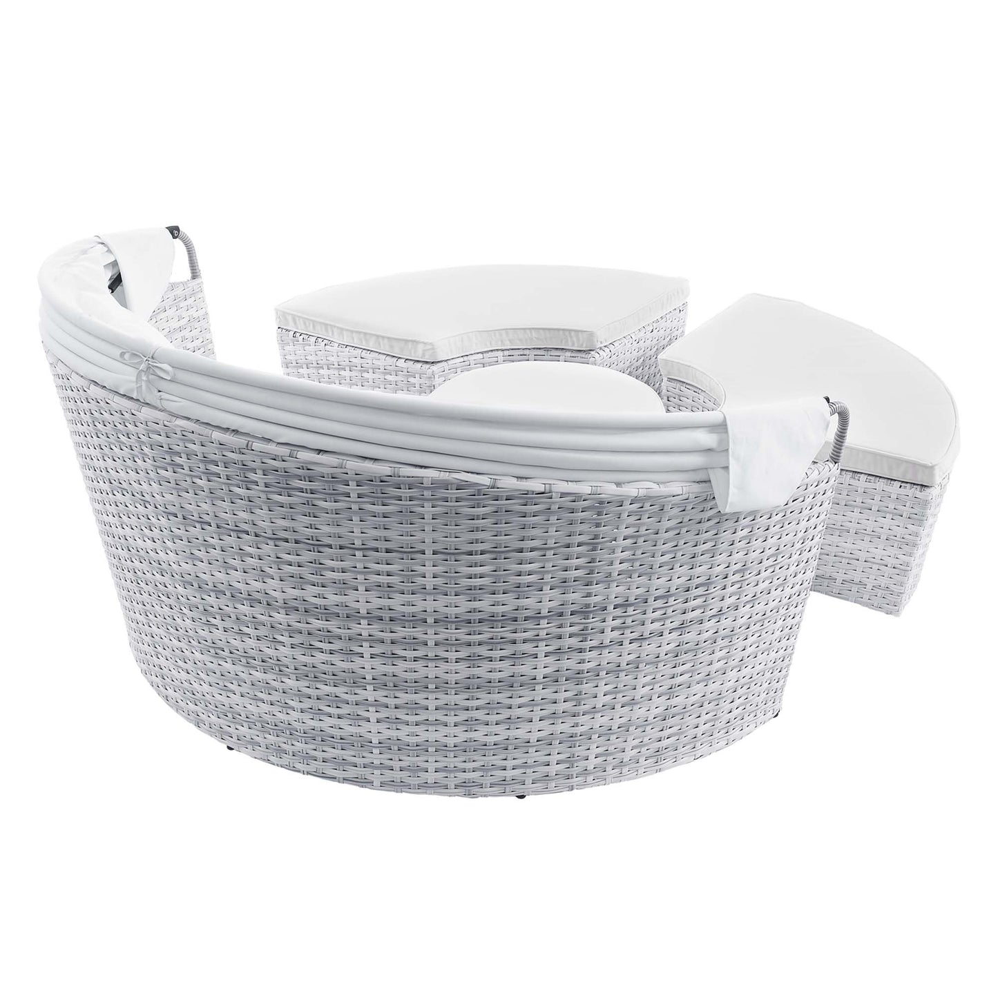 Modway Outlet Scottsdale Canopy Outdoor Patio Daybed by Modway  Outdoor Furniture Furniture Light Gray White - EEI-4442-LGR-WHI