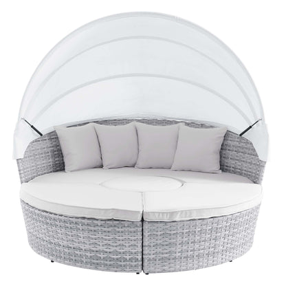 Modway Outlet Scottsdale Canopy Outdoor Patio Daybed by Modway  Outdoor Furniture Furniture Light Gray White - EEI-4442-LGR-WHI