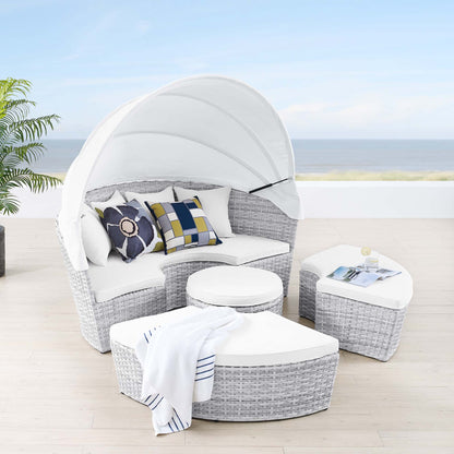 Modway Outlet Scottsdale Canopy Outdoor Patio Daybed by Modway  Outdoor Furniture Furniture Light Gray White - EEI-4442-LGR-WHI