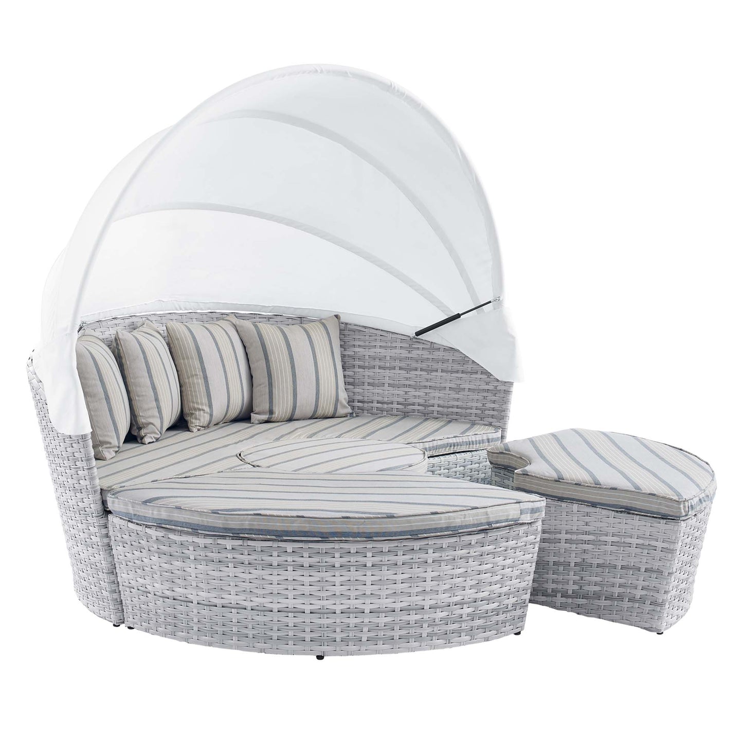 Modway Outlet Scottsdale Canopy Sunbrella? Outdoor Patio Daybed by Modway  Outdoor Furniture Furniture Light Gray Pebble - EEI-4443-LGR-PEB
