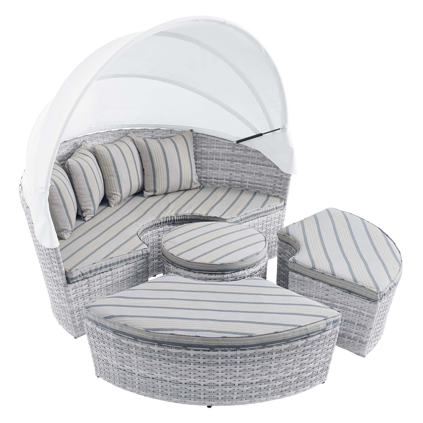 Modway Outlet Scottsdale Canopy Sunbrella? Outdoor Patio Daybed by Modway  Outdoor Furniture Furniture Light Gray Pebble - EEI-4443-LGR-PEB