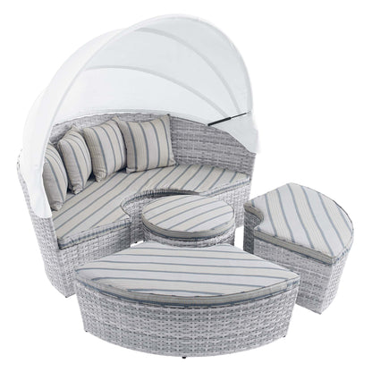 Modway Outlet Scottsdale Canopy Sunbrella? Outdoor Patio Daybed by Modway  Outdoor Furniture Furniture Light Gray Pebble - EEI-4443-LGR-PEB