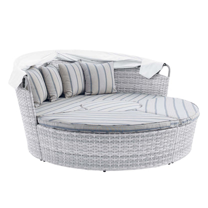 Modway Outlet Scottsdale Canopy Sunbrella? Outdoor Patio Daybed by Modway  Outdoor Furniture Furniture Light Gray Pebble - EEI-4443-LGR-PEB