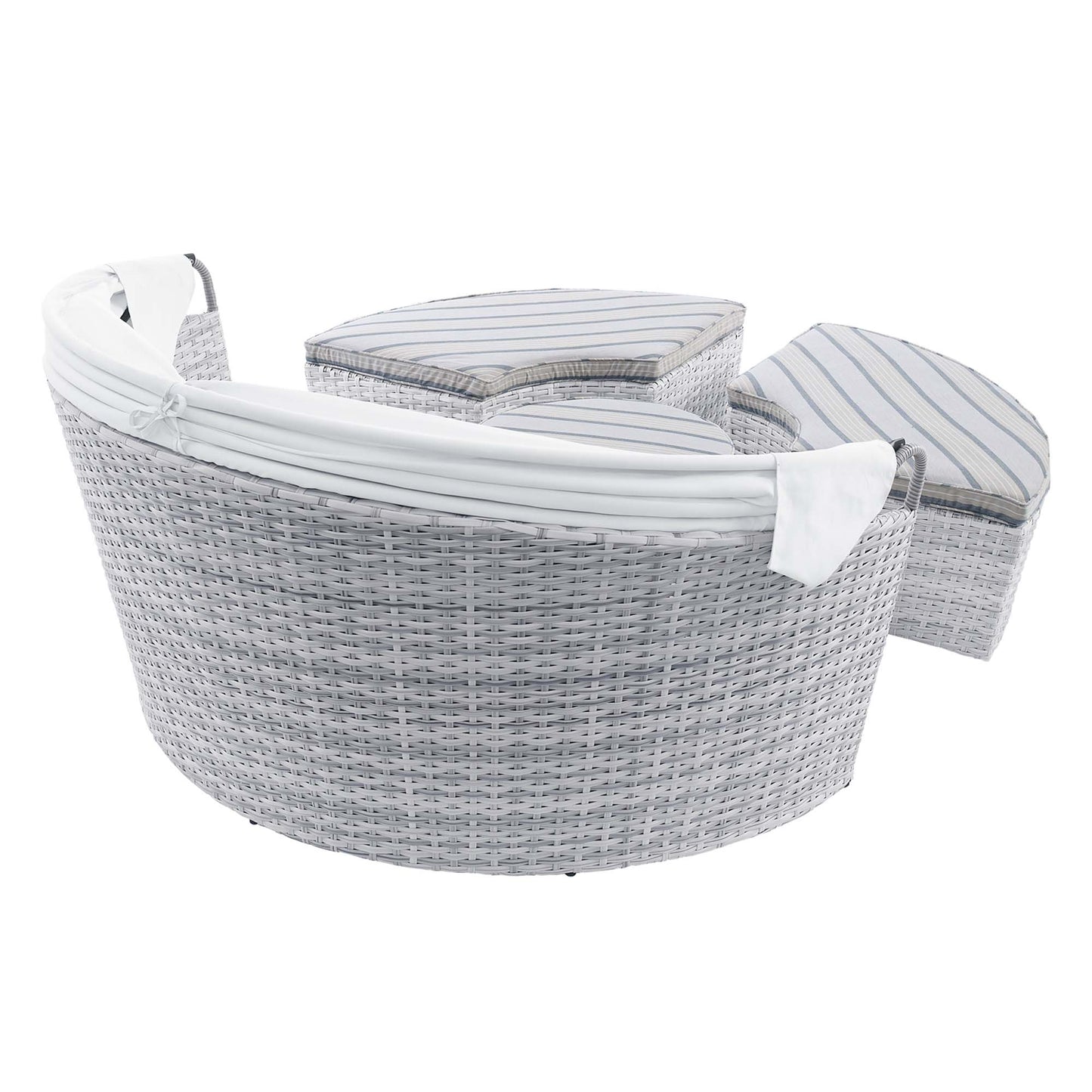 Modway Outlet Scottsdale Canopy Sunbrella? Outdoor Patio Daybed by Modway  Outdoor Furniture Furniture Light Gray Pebble - EEI-4443-LGR-PEB