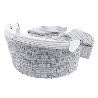 Modway Outlet Scottsdale Canopy Sunbrella? Outdoor Patio Daybed by Modway  Outdoor Furniture Furniture Light Gray Pebble - EEI-4443-LGR-PEB