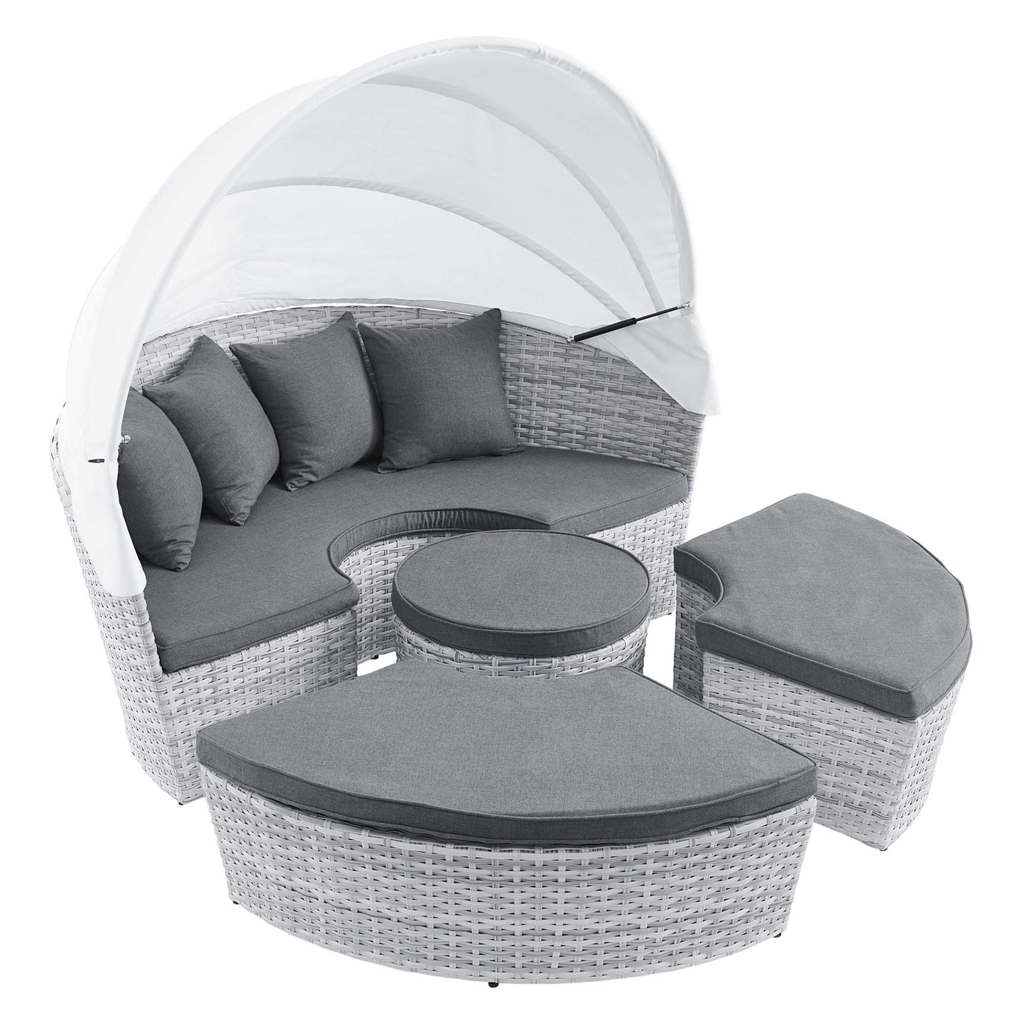 Modway Outlet Scottsdale Canopy Sunbrella? Outdoor Patio Daybed by Modway  Outdoor Furniture Furniture Light Gray Gray - EEI-4443-LGR-SLA