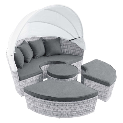 Modway Outlet Scottsdale Canopy Sunbrella? Outdoor Patio Daybed by Modway  Outdoor Furniture Furniture Light Gray Gray - EEI-4443-LGR-SLA
