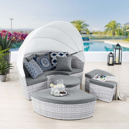 Modway Outlet Scottsdale Canopy Sunbrella? Outdoor Patio Daybed by Modway  Outdoor Furniture Furniture Light Gray Gray - EEI-4443-LGR-SLA