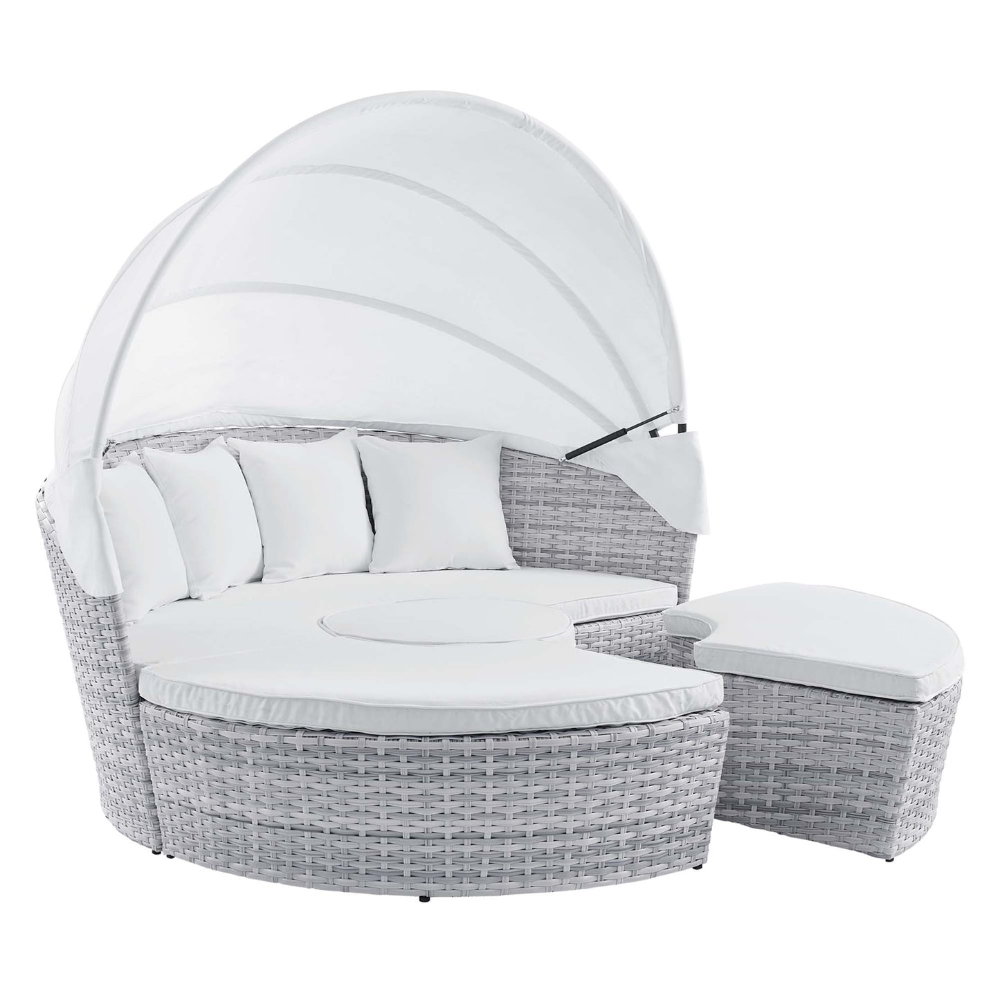 Modway Outlet Scottsdale Canopy Sunbrella? Outdoor Patio Daybed by Modway  Outdoor Furniture Furniture Light Gray White - EEI-4443-LGR-WHI