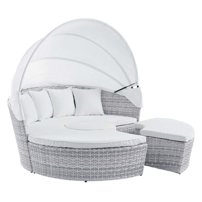 Modway Outlet Scottsdale Canopy Sunbrella? Outdoor Patio Daybed by Modway  Outdoor Furniture Furniture Light Gray White - EEI-4443-LGR-WHI