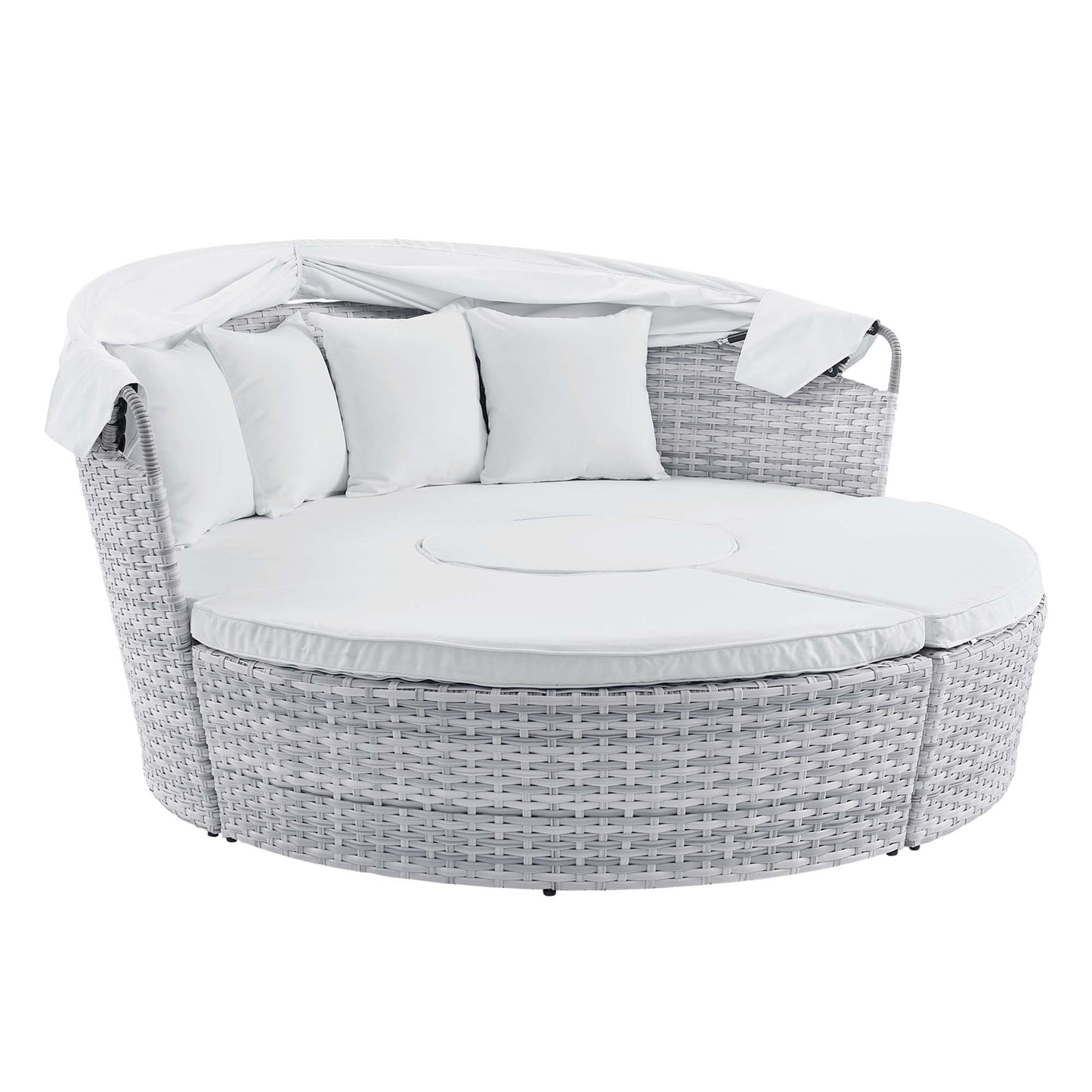 Modway Outlet Scottsdale Canopy Sunbrella? Outdoor Patio Daybed by Modway  Outdoor Furniture Furniture Light Gray White - EEI-4443-LGR-WHI