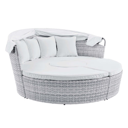 Modway Outlet Scottsdale Canopy Sunbrella? Outdoor Patio Daybed by Modway  Outdoor Furniture Furniture Light Gray White - EEI-4443-LGR-WHI