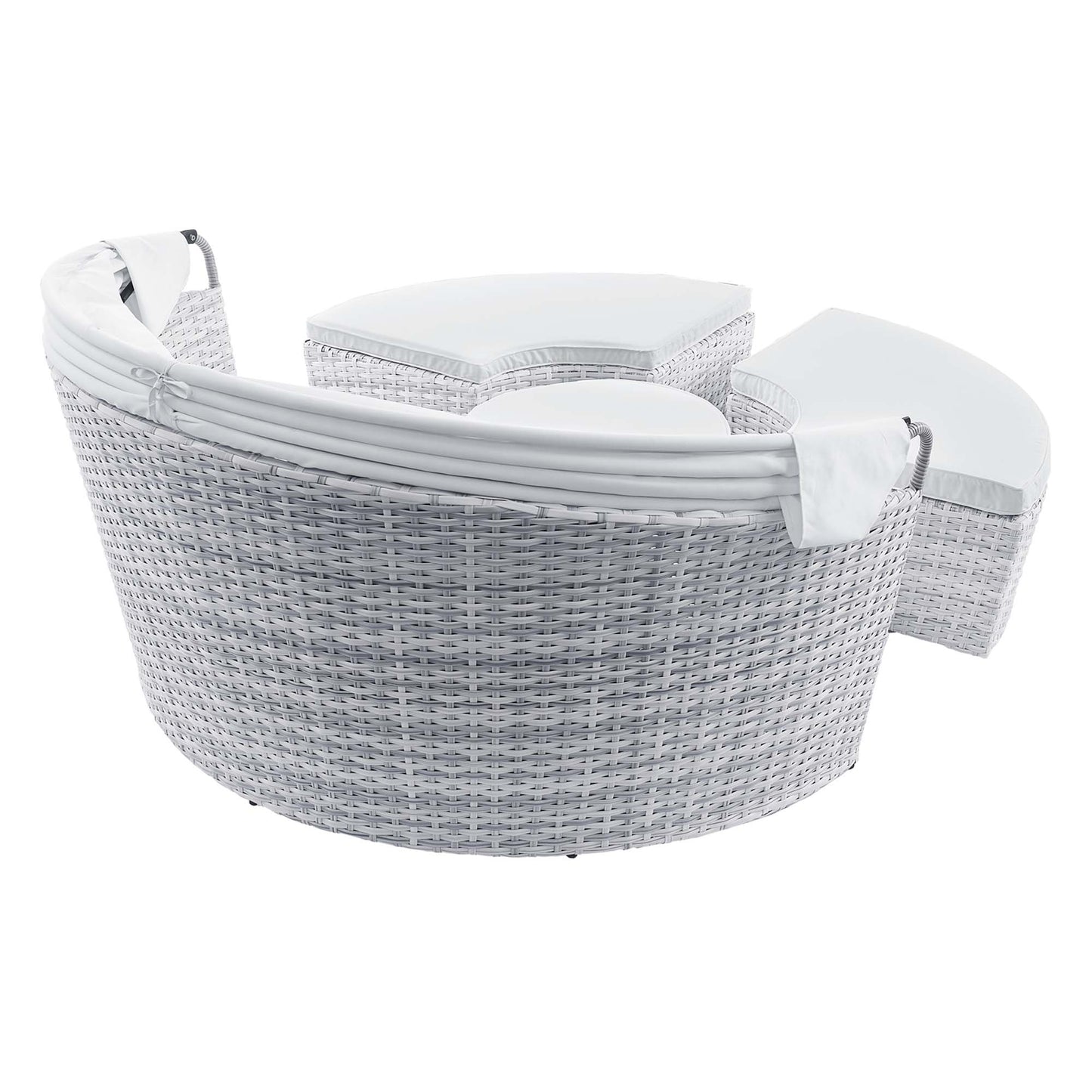 Modway Outlet Scottsdale Canopy Sunbrella? Outdoor Patio Daybed by Modway  Outdoor Furniture Furniture Light Gray White - EEI-4443-LGR-WHI