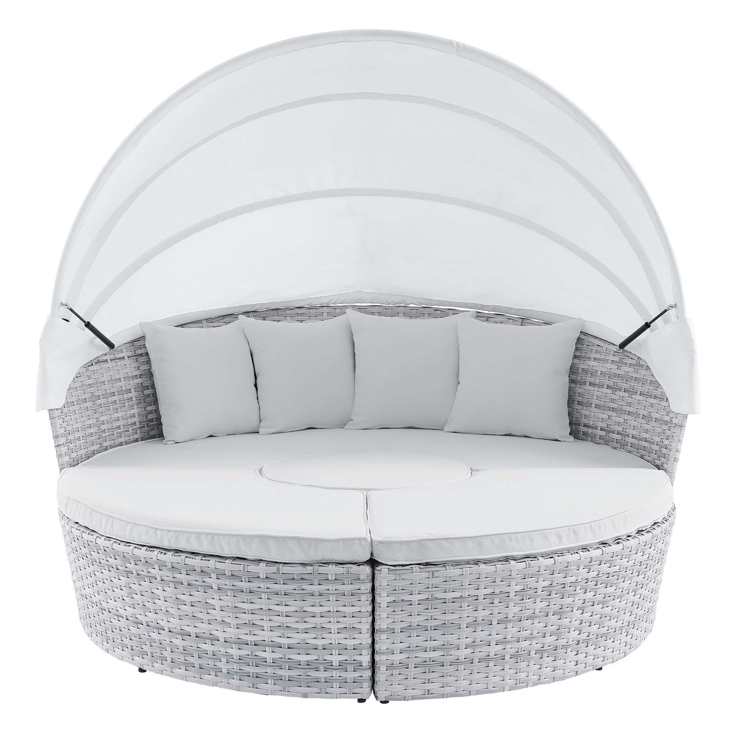 Modway Outlet Scottsdale Canopy Sunbrella? Outdoor Patio Daybed by Modway  Outdoor Furniture Furniture Light Gray White - EEI-4443-LGR-WHI