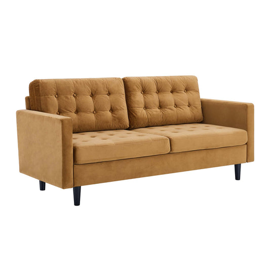 Modway Outlet Exalt Tufted Performance Velvet Sofa by Modway  Living Room Furniture Cognac - EEI-4444-COG