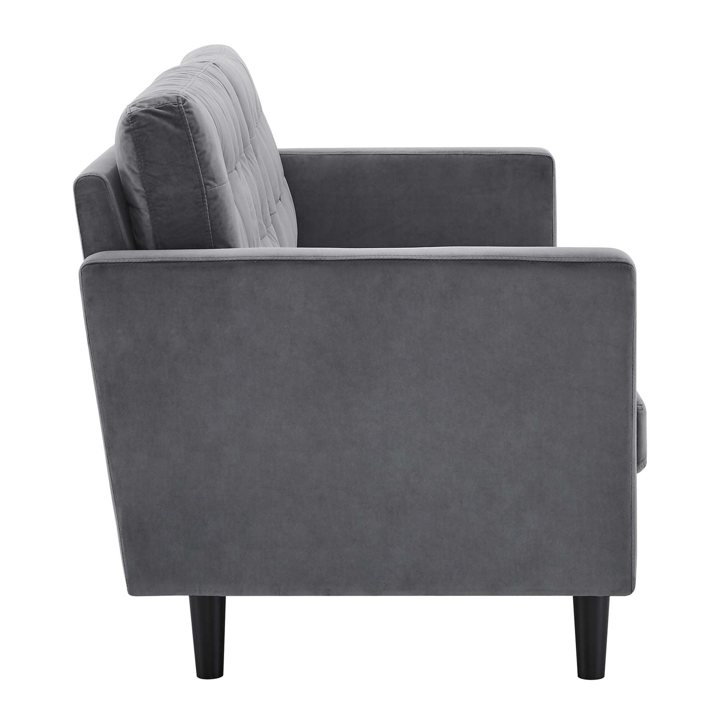 Modway Outlet Exalt Tufted Performance Velvet Sofa by Modway  Living Room Furniture Gray - EEI-4444-GRY