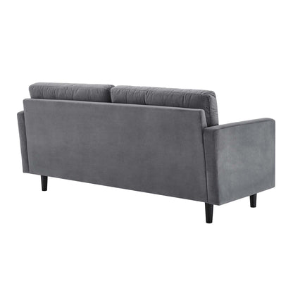 Modway Outlet Exalt Tufted Performance Velvet Sofa by Modway  Living Room Furniture Gray - EEI-4444-GRY