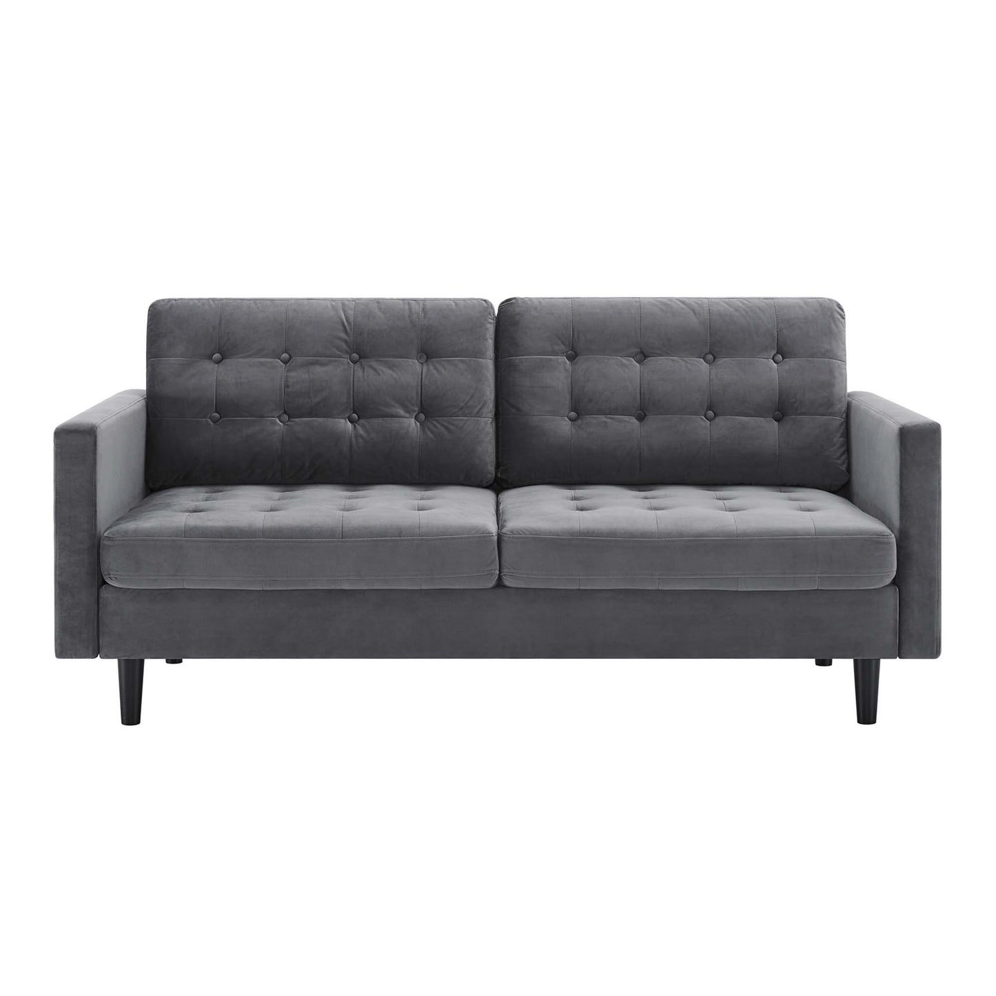 Modway Outlet Exalt Tufted Performance Velvet Sofa by Modway  Living Room Furniture Gray - EEI-4444-GRY