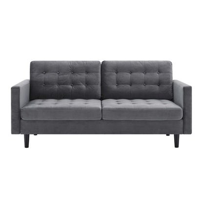 Modway Outlet Exalt Tufted Performance Velvet Sofa by Modway  Living Room Furniture Gray - EEI-4444-GRY