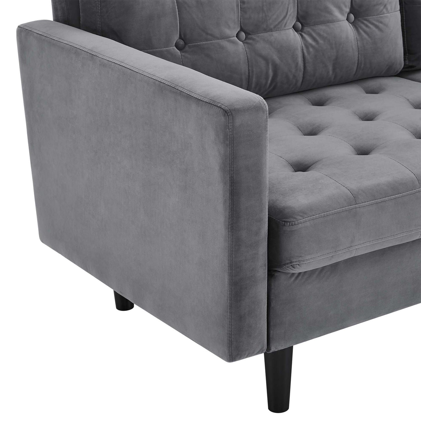 Modway Outlet Exalt Tufted Performance Velvet Sofa by Modway  Living Room Furniture Gray - EEI-4444-GRY