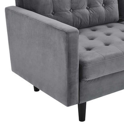 Modway Outlet Exalt Tufted Performance Velvet Sofa by Modway  Living Room Furniture Gray - EEI-4444-GRY