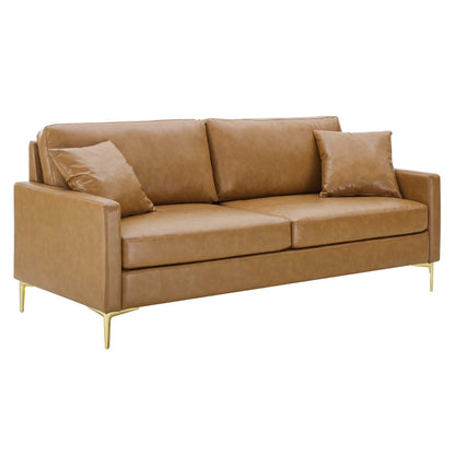 Modway Outlet Juliana Vegan Leather Sofa by Modway  Living Room Furniture Tan - EEI-4448-TAN