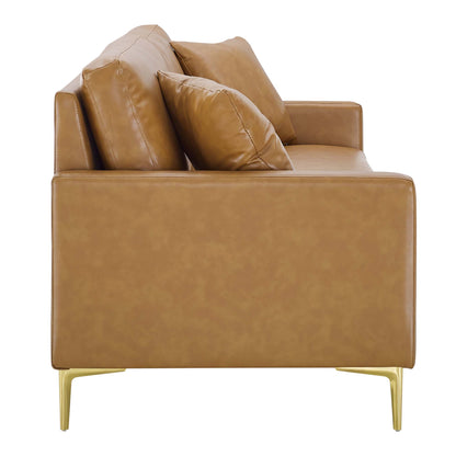 Modway Outlet Juliana Vegan Leather Sofa by Modway  Living Room Furniture Tan - EEI-4448-TAN