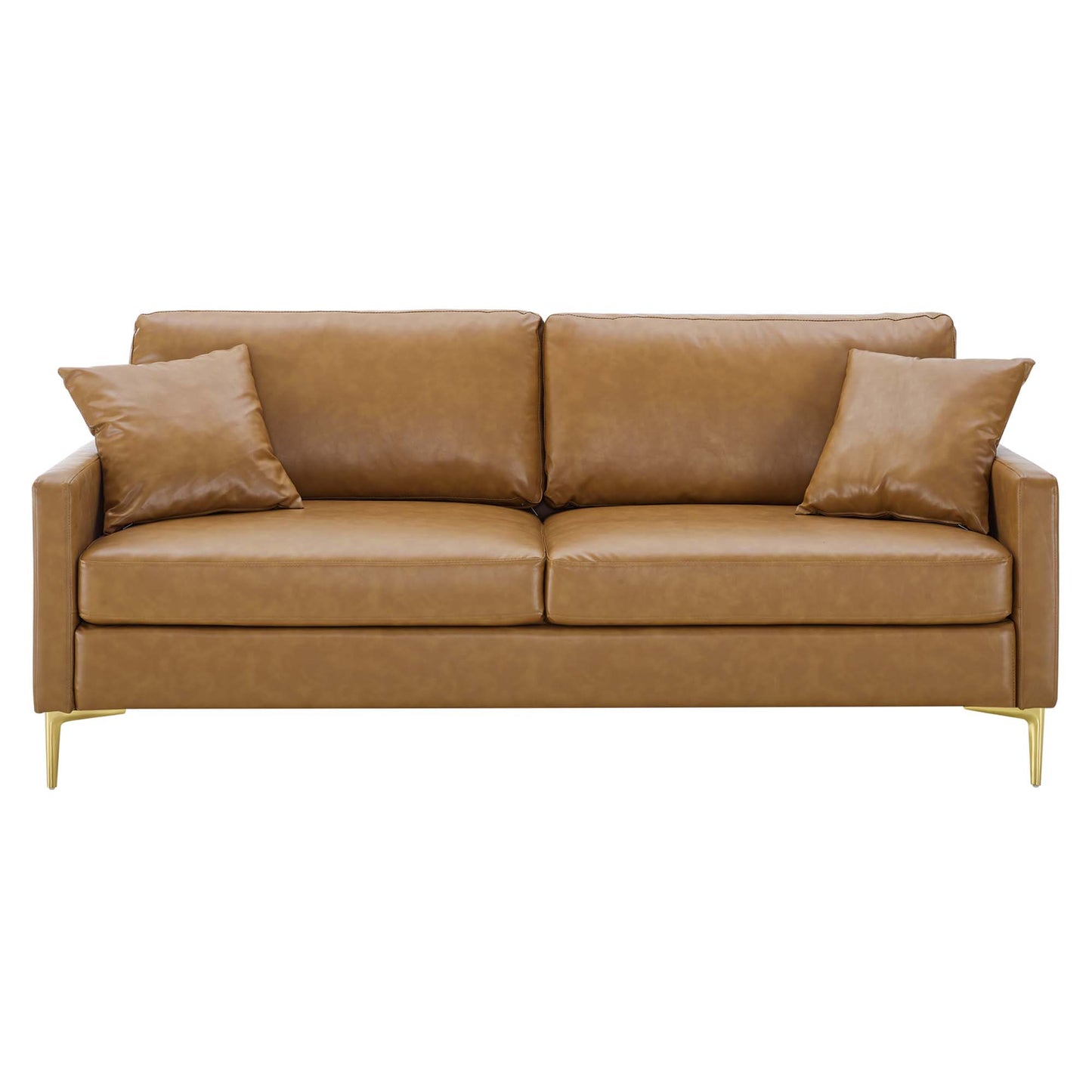 Modway Outlet Juliana Vegan Leather Sofa by Modway  Living Room Furniture Tan - EEI-4448-TAN
