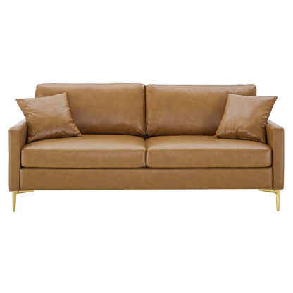Modway Outlet Juliana Vegan Leather Sofa by Modway  Living Room Furniture Tan - EEI-4448-TAN
