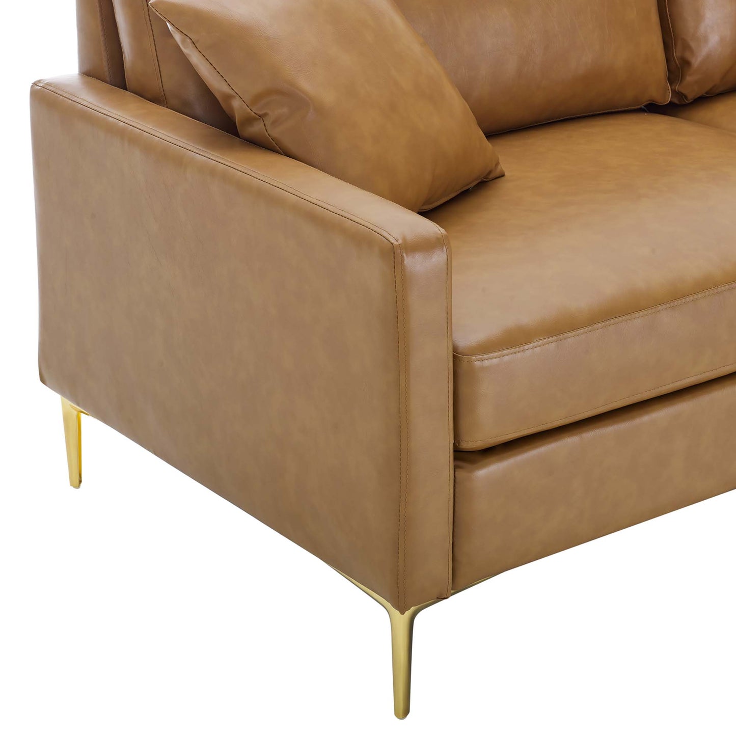 Modway Outlet Juliana Vegan Leather Sofa by Modway  Living Room Furniture Tan - EEI-4448-TAN