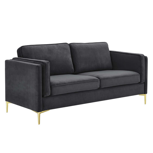 Modway Outlet Kaiya Performance Velvet Sofa by Modway  Living Room Furniture Charcoal - EEI-4453-CHA