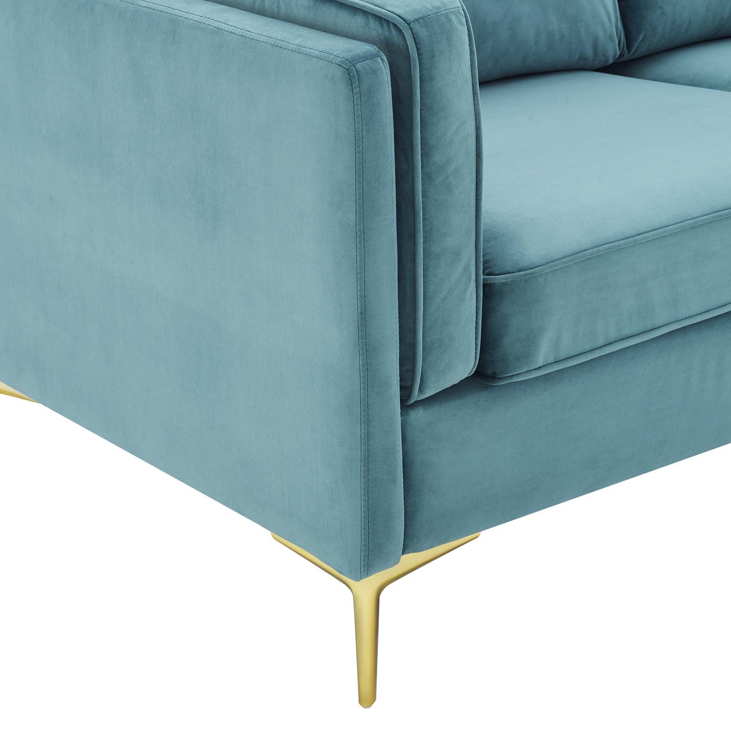 Modway Outlet Kaiya Performance Velvet Sofa by Modway  Living Room Furniture Sea Blue - EEI-4453-SEA