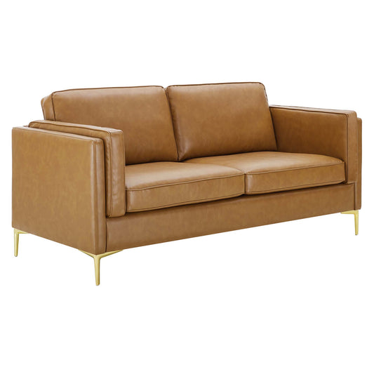 Modway Outlet Kaiya Vegan Leather Sofa by Modway  Living Room Furniture Tan - EEI-4455-TAN