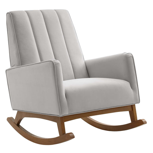 Modway Outlet Sway Performance Velvet Rocking Chair by Modway  Living Room Furniture Light Gray - EEI-4456-LGR