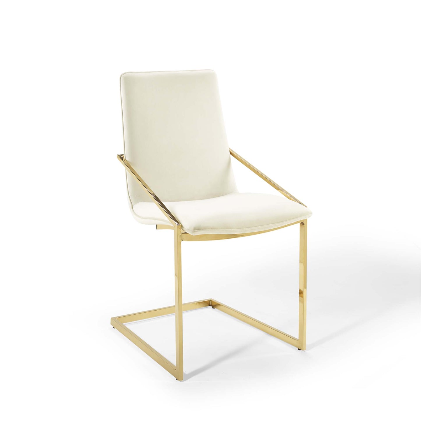 Modway Outlet Pitch Performance Velvet Dining Armchair Set of 2 by Modway  Bar and Dining Furniture Gold Ivory - EEI-4488-GLD-IVO