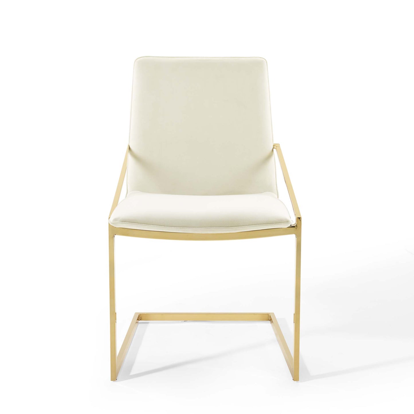 Modway Outlet Pitch Performance Velvet Dining Armchair Set of 2 by Modway  Bar and Dining Furniture Gold Ivory - EEI-4488-GLD-IVO