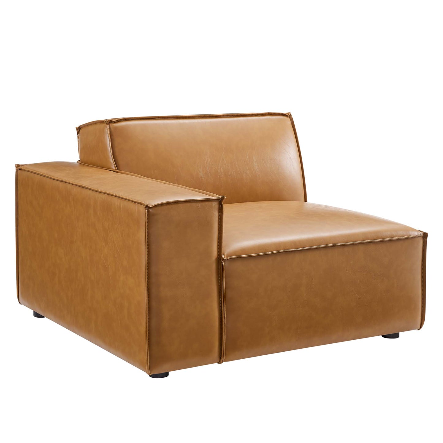 Modway - Restore Left-Arm Vegan Leather Sectional Sofa Chair by Modway  Living Room Sofas and Armchairs Brown - EEI-4492-TAN