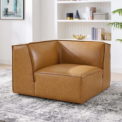 Modway - Restore Vegan Leather Sectional Sofa Corner Chair by Modway  Living Room Sofas and Armchairs Brown - EEI-4494-TAN
