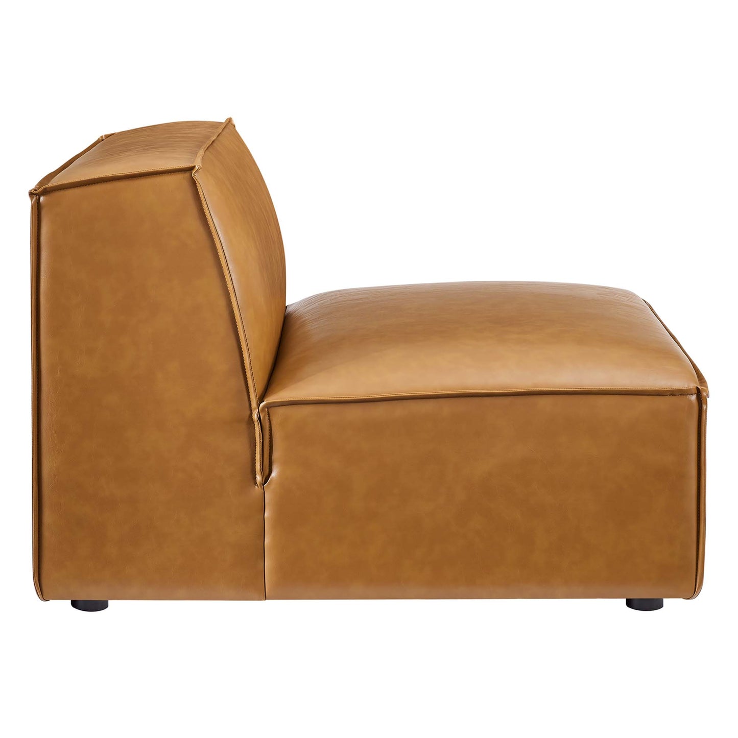 Modway - Restore Vegan Leather Sectional Sofa Armless Chair by Modway  Living Room Sofas and Armchairs Brown - EEI-4495-TAN