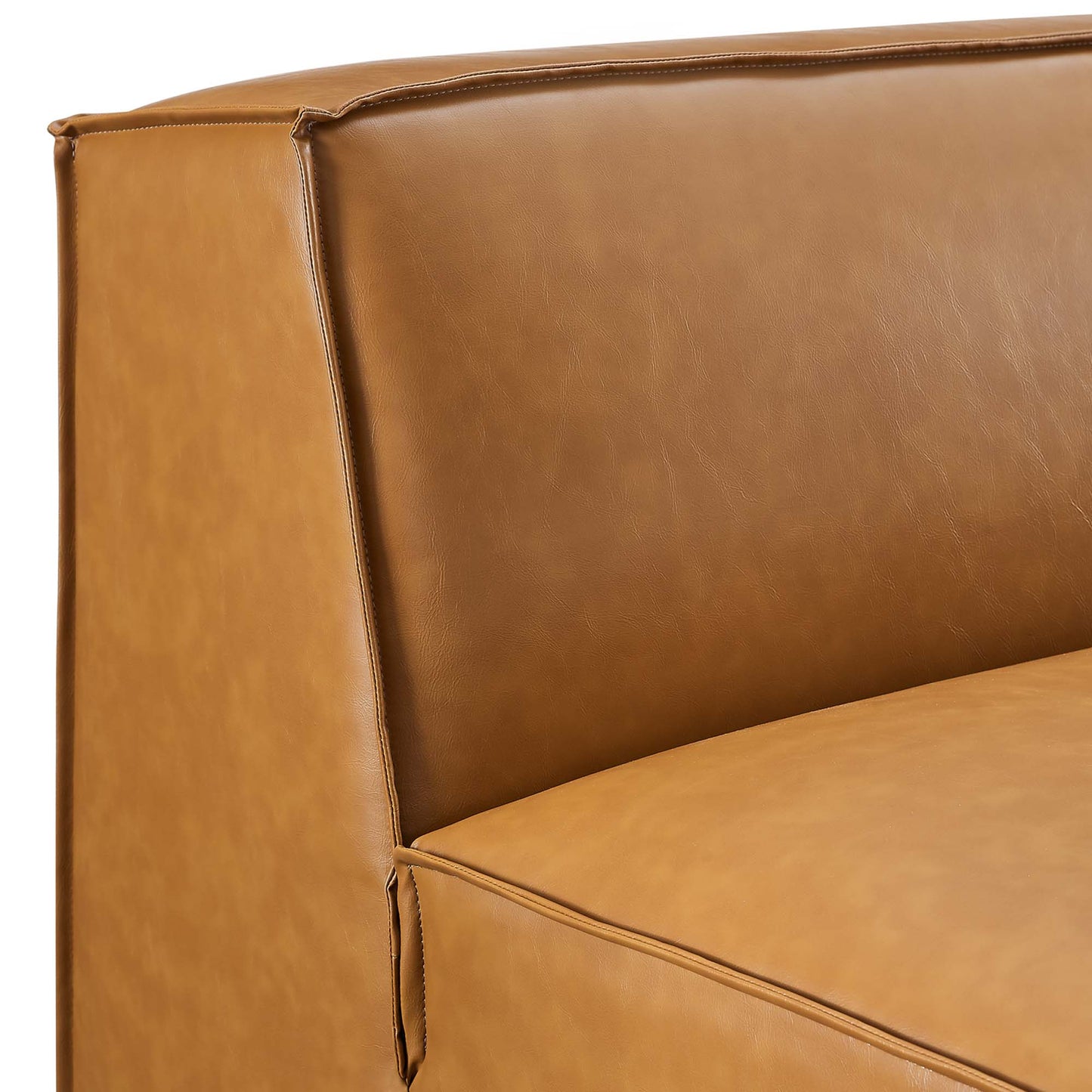 Modway - Restore Vegan Leather Sectional Sofa Armless Chair by Modway  Living Room Sofas and Armchairs Brown - EEI-4495-TAN