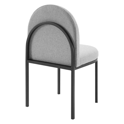 Modway Outlet Isla Upholstered Fabric Dining Side Chair Set of 2 by Modway  Bar and Dining Furniture Black Light Gray - EEI-4504-BLK-LGR