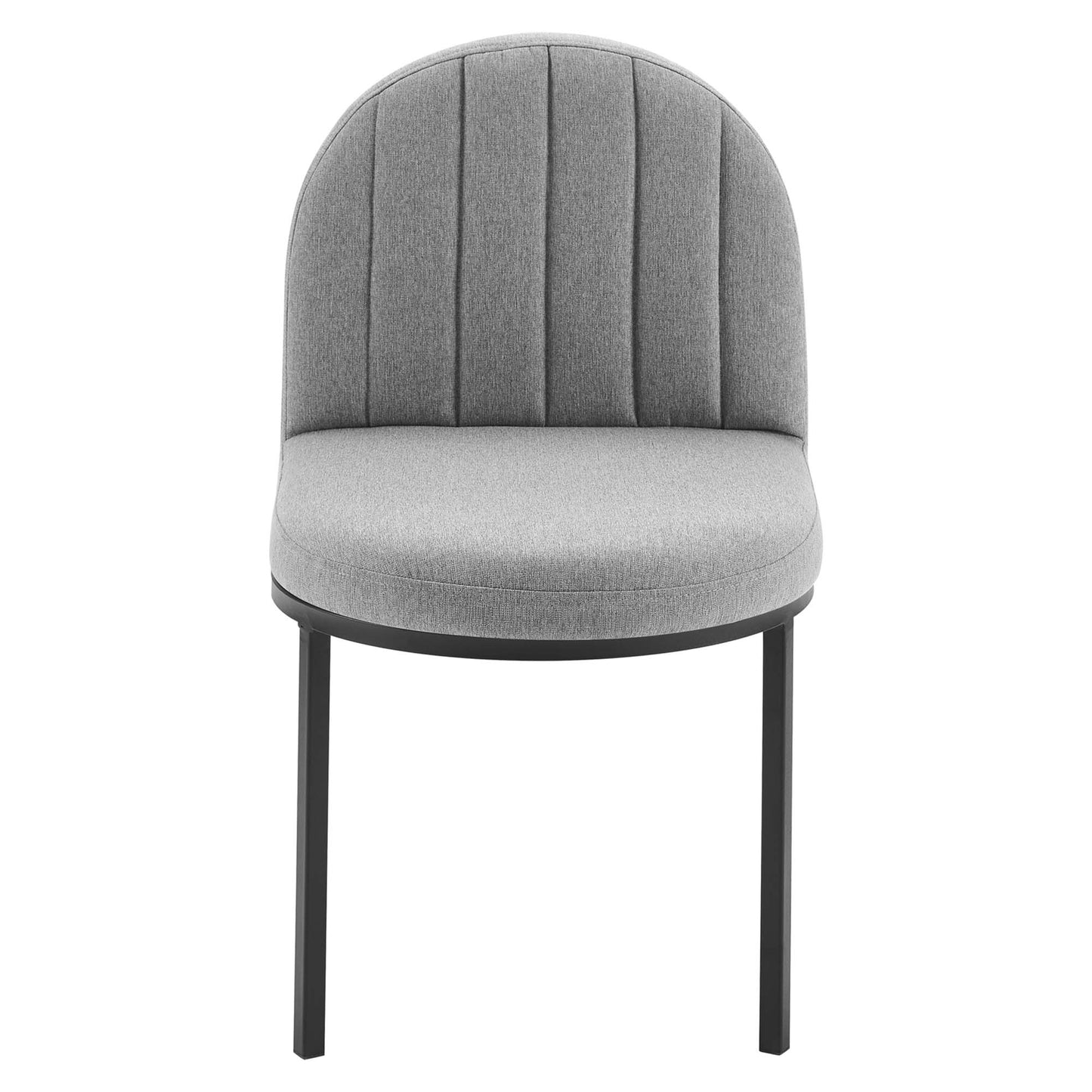 Modway Outlet Isla Upholstered Fabric Dining Side Chair Set of 2 by Modway  Bar and Dining Furniture Black Light Gray - EEI-4504-BLK-LGR