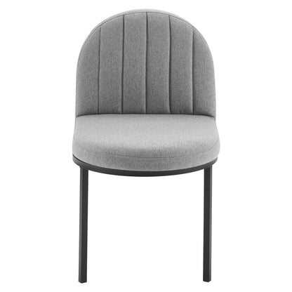 Modway Outlet Isla Upholstered Fabric Dining Side Chair Set of 2 by Modway  Bar and Dining Furniture Black Light Gray - EEI-4504-BLK-LGR