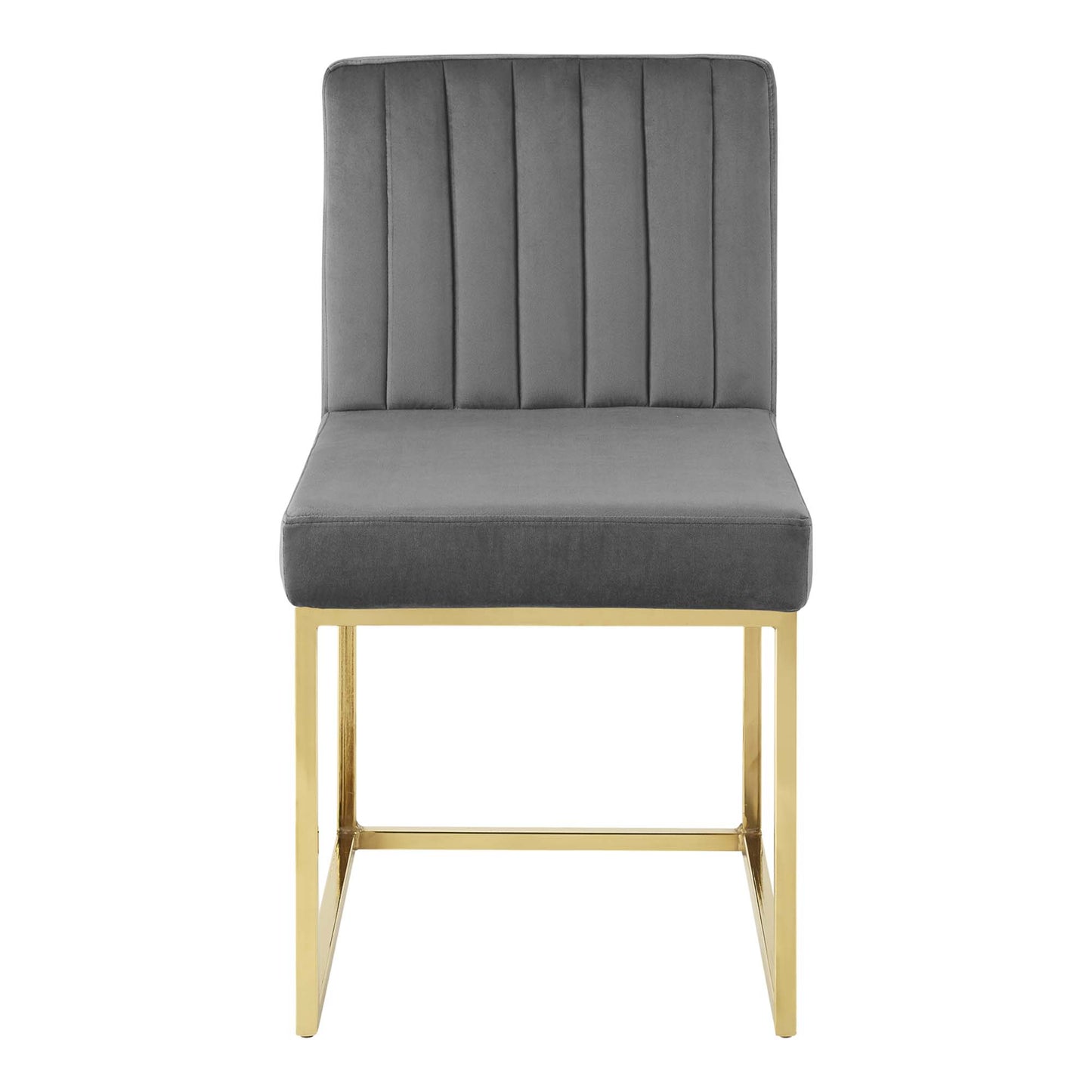 Modway Outlet Carriage Performance Velvet Dining Chair Set of 2 by Modway  Bar and Dining Furniture Gold Charcoal - EEI-4507-GLD-CHA