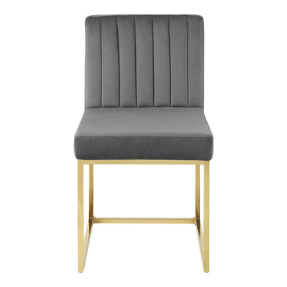 Modway Outlet Carriage Performance Velvet Dining Chair Set of 2 by Modway  Bar and Dining Furniture Gold Charcoal - EEI-4507-GLD-CHA